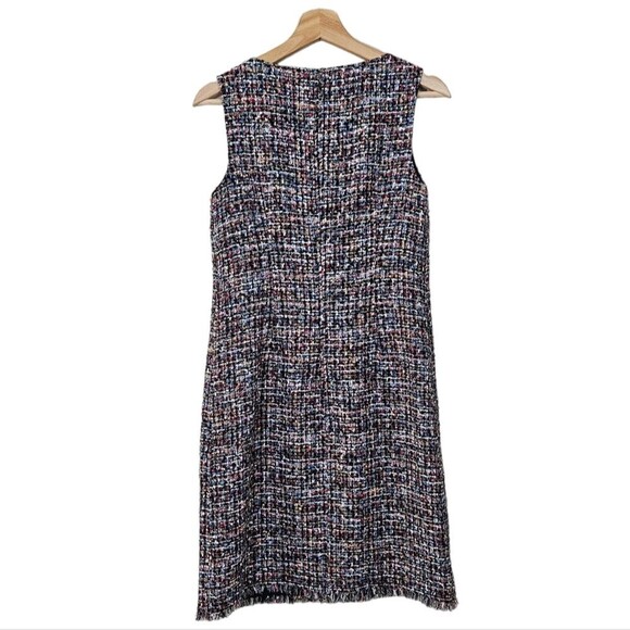 Talbots Tweed Fringe Wool Blend Sleeveless Dress womens size 2 - Picture 3 of 8